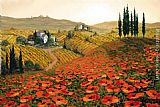 Tuscany Canvas Paintings - Hills of Tuscany II
